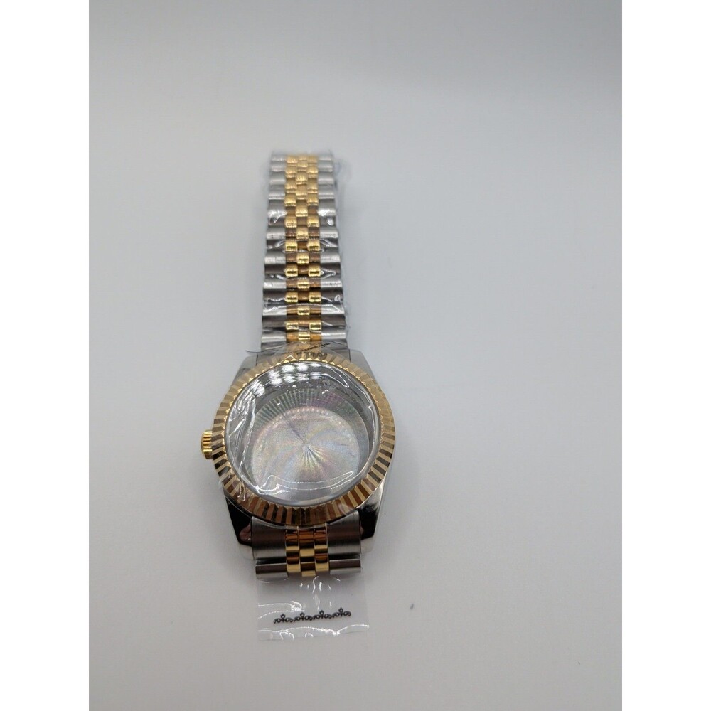 Two Tone 36mm 316L Watch Case Jubilee Bracelet Sapphire Glass For NH35 N3H6 Part